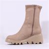 Wonders Toronto Pull On Wedge Heel Boot - Beige Leather
